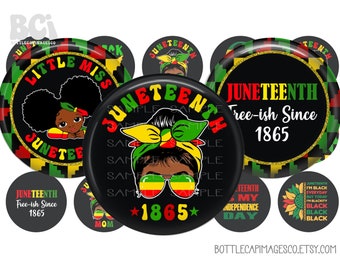 Juneteenth Bottle Cap Images, African American Bottlecap Images, Free-ish Juneteenth 1 inch 25mm Circles , 4X6 Digital, Black History 1865
