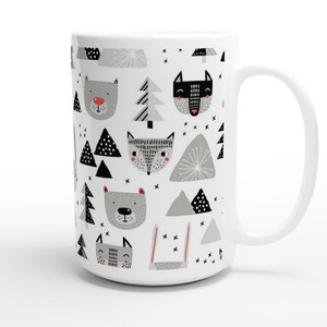 Jumbo Keramik Kaffee Tasse (440ml) | Wandelwald Berge Tiere | Geschenke Frau Mann, Weihnachten, Geburtstag, Abschied, Lehrer, Kollege Freund