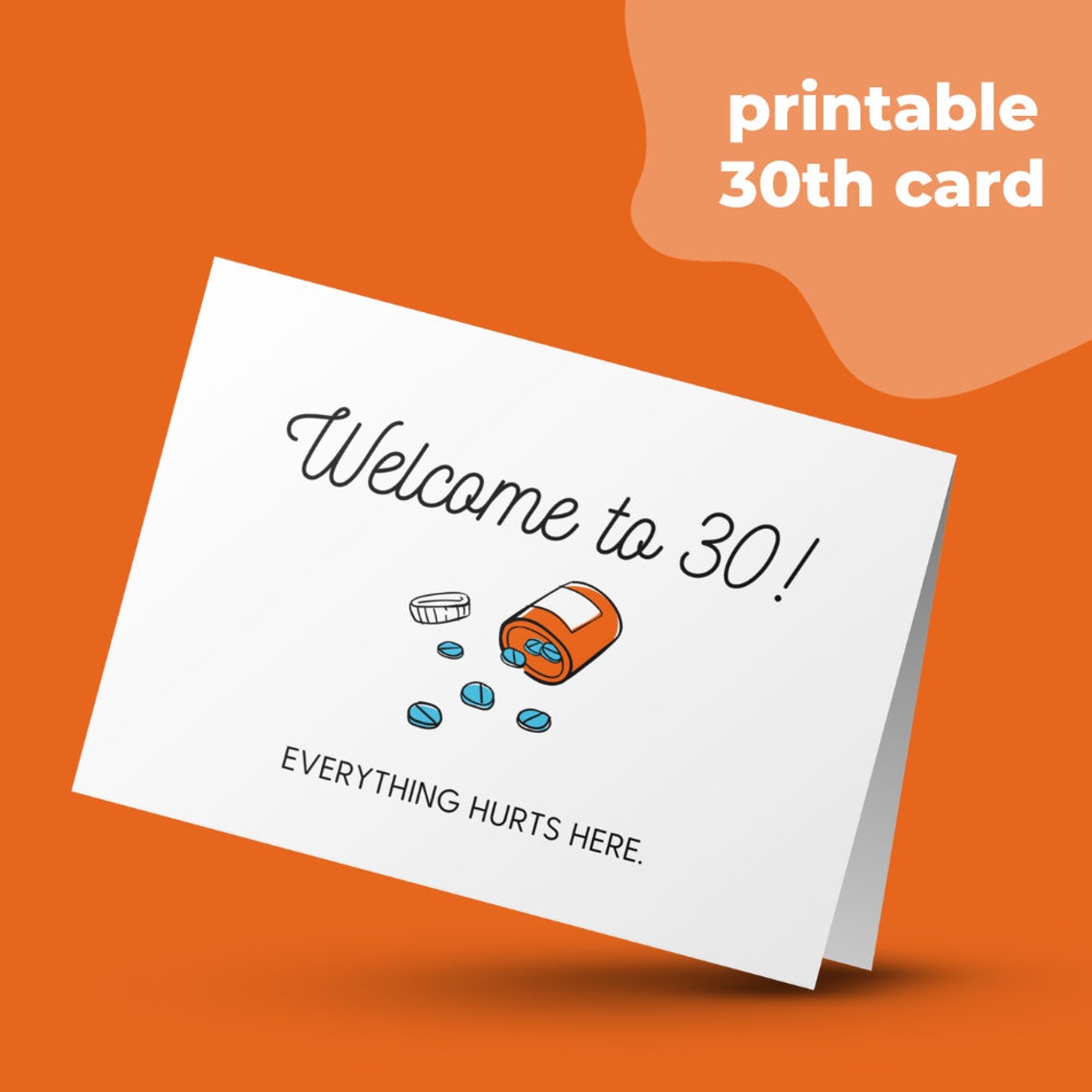 Printable 30th Birthday Card, Funny Birthday Card, 30th Bday Card ...