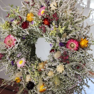 Gifts for mothers day, spring wreaths, handmade wreath, dried flowers, dried flower wreath, bright wreath, mothers day gift, mothers day