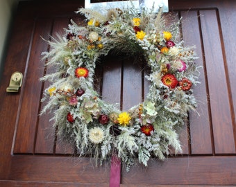 Dry flower wreath, fall wreaths for door, wreaths for door, autumn wreaths for door, dry flowers, Christmas wreaths, home decor, Christmas