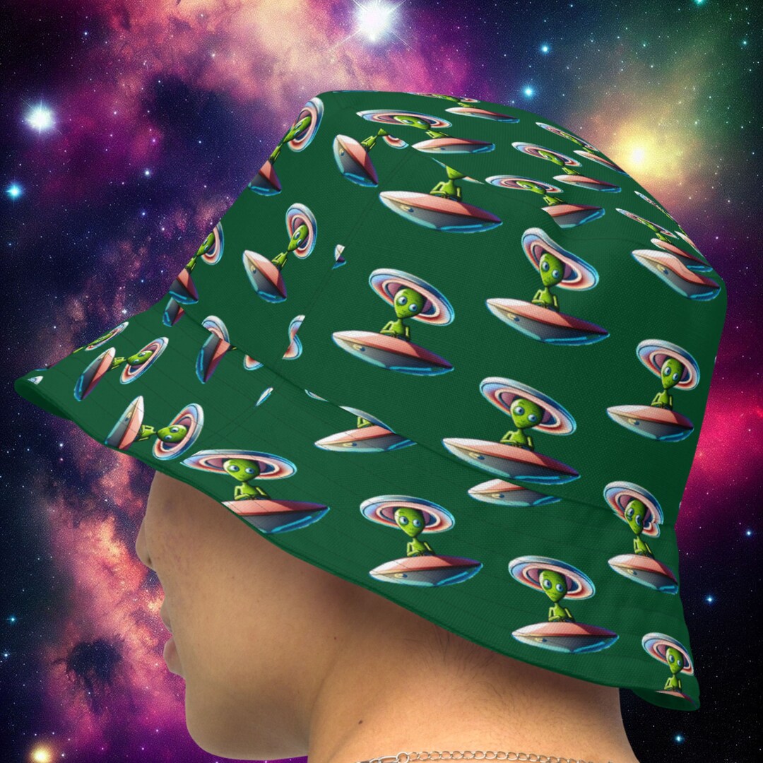 Alien UFO Reversible Bucket Hat - Etsy