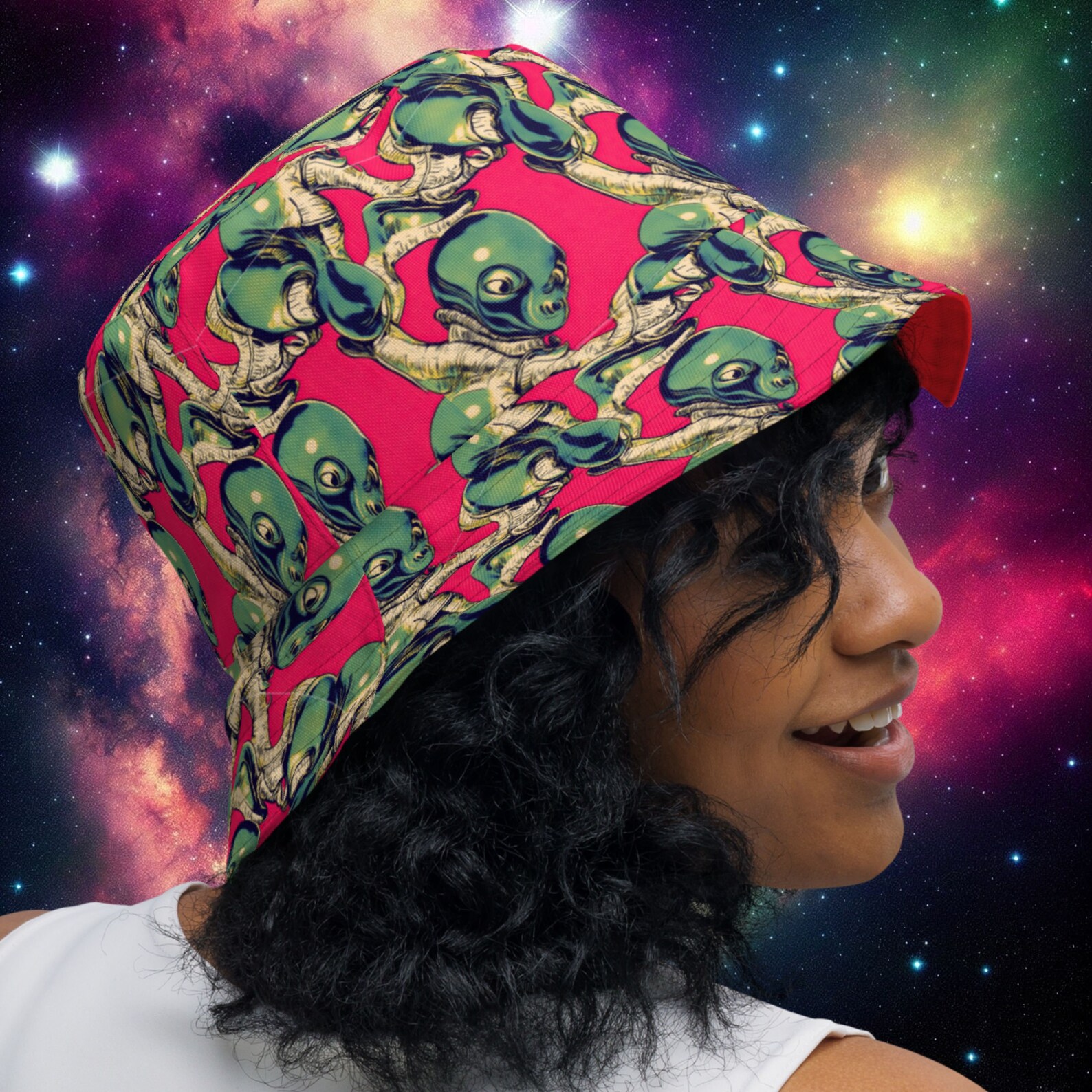 Alien Reversible Bucket Hat - Etsy