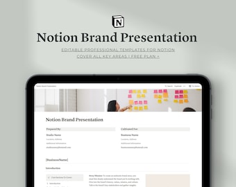 Plantilla de presentación de marca Notion / Plantilla profesional de Notion / Presente con confianza