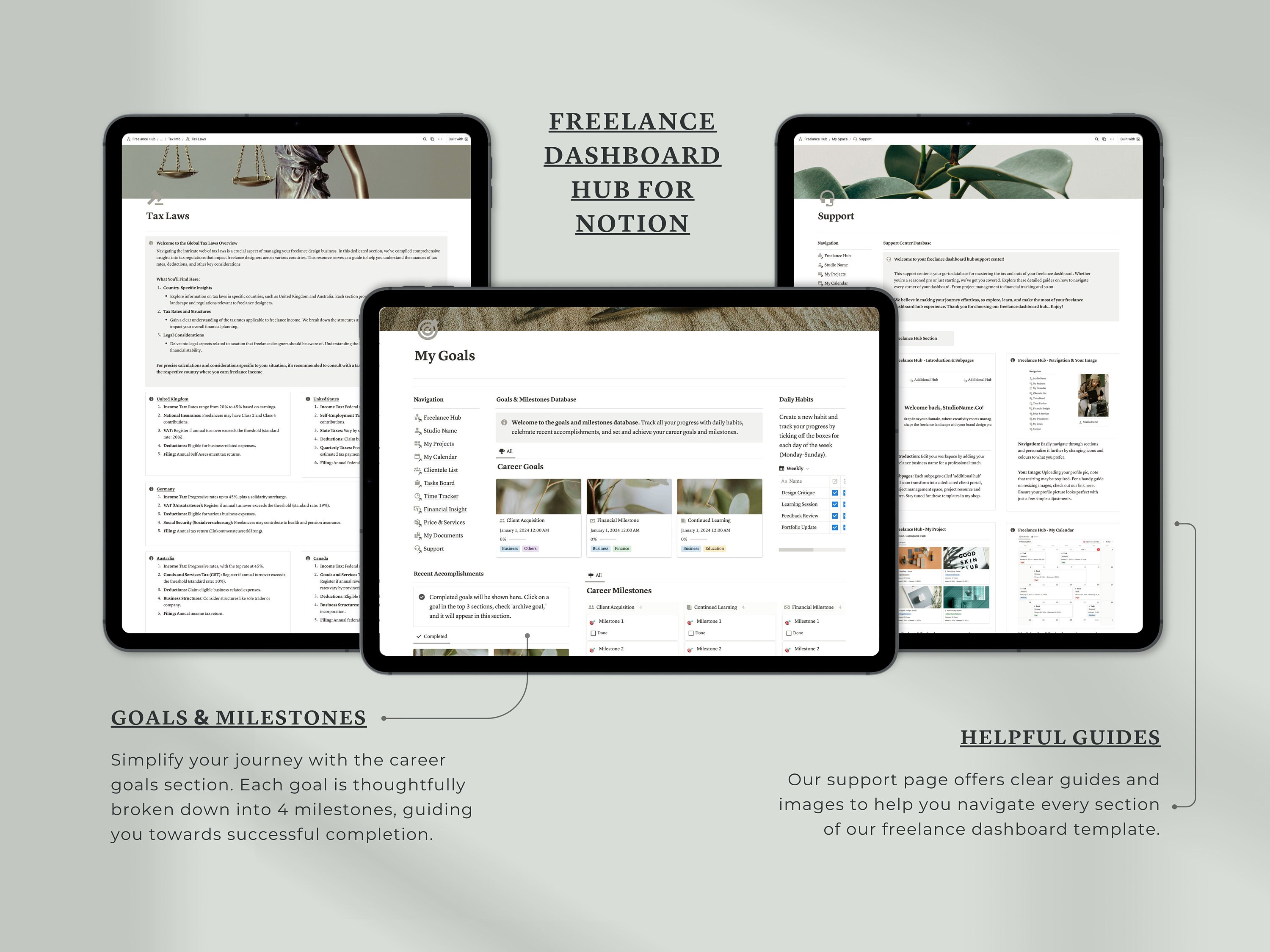 Notion Freelance Dashboard Hub | Professional Notion Template | Your ...
