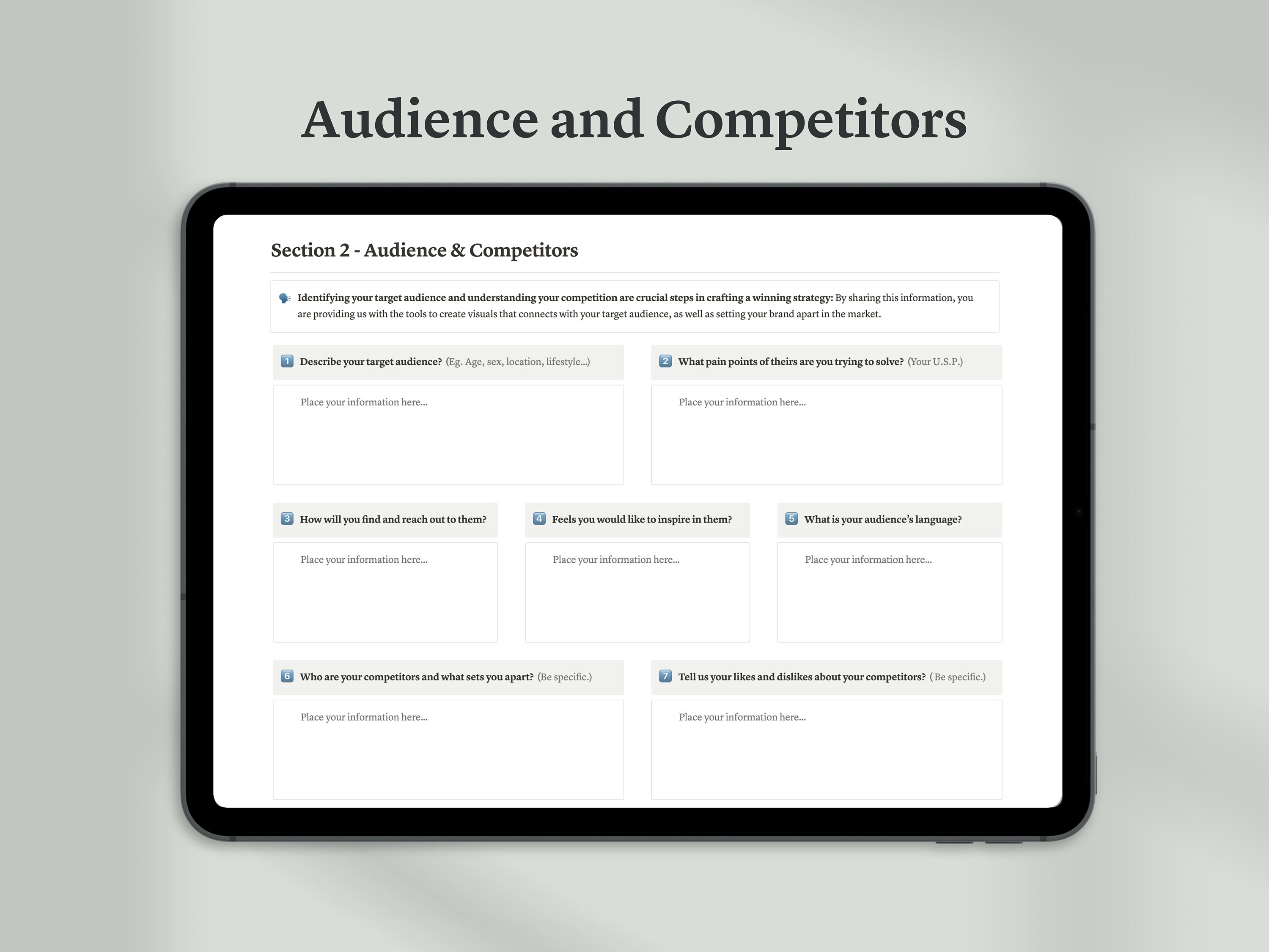 Notion Brand Questionnaire Template Comprehensive Notion Template