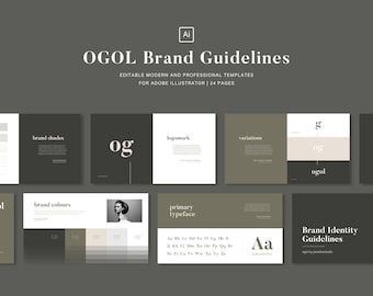 OGOL - Brand Guidelines Template | Adobe Illustrator | Brand Direction | Branding Kit | Brand Style Guide