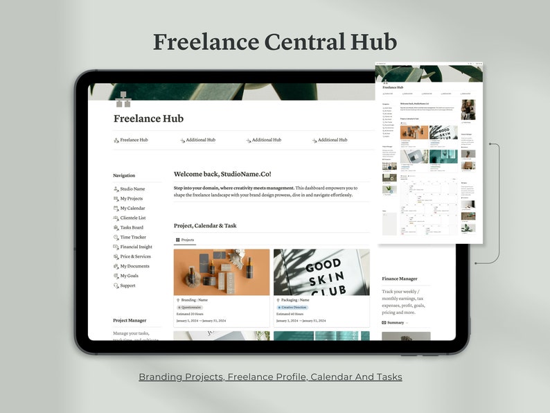 Notion Freelance Dashboard Hub | Professional Notion Template | Your ...