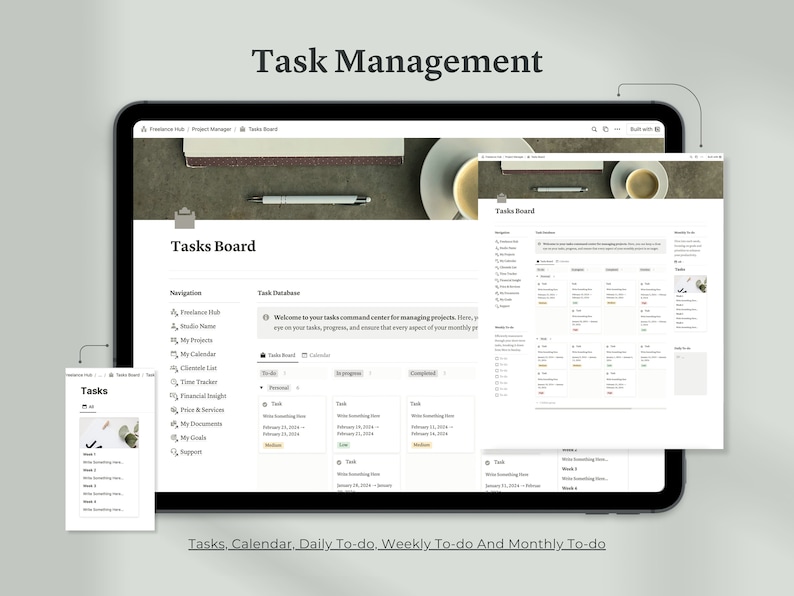 Notion Freelance Dashboard Hub | Professional Notion Template | Your ...