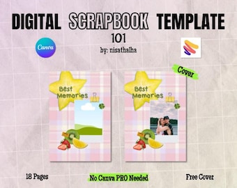 Modèle de scrapbooking numérique rose 101 : Collage photo | Papier par WeTransfer | Canva