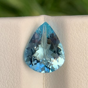 Natural Aquamarine Gemstone: 1.70 ct Pear Cut, Brazil