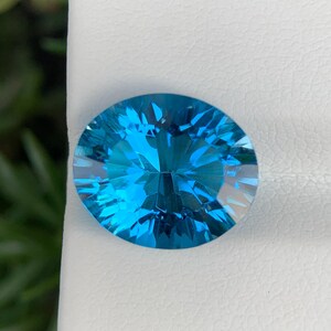 Natural Swiss Blue Topaz Beautiful Oval Faceted Cut Stone 11x13x7mm Loose Gemstone 6.85cts , Gemstone For Jewelry And Ring Making .
