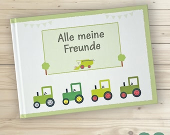 Freundebuch Traktor für Kinder - Freundschaftsbuch für Jungen und Mädchen - Geschenk Kindergarten, Grundschule, Einschulung, Geburtstag