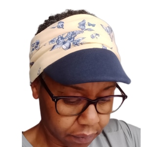 Sun Visor. Sports Hat. Beach Hat. Wide Headband Visor. Gift for Hiker. Peak Cap. Ponytail Hat. Sun Protection Hat. Hair Loss, Summer Visor.