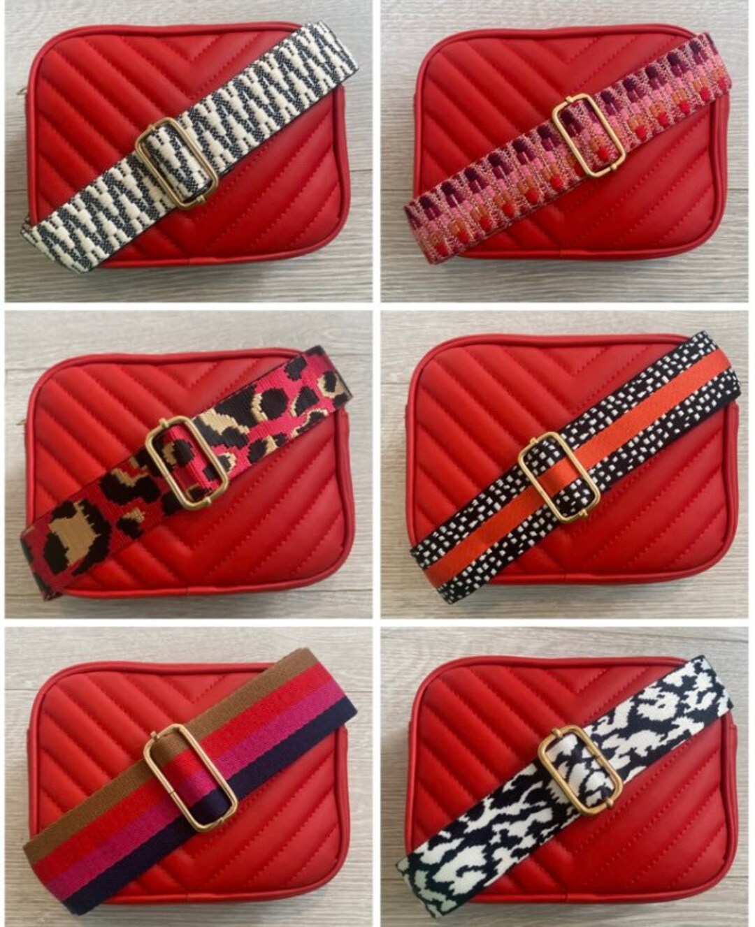 Red Crossbody Bag With Changeable Bag Strap Hand Bag Makeup Bag Handbag