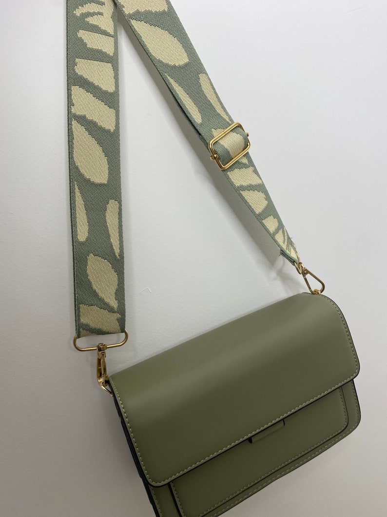 Sage Green Crossbody Bag With Changeable Bag Strap Hand Bag Etsy