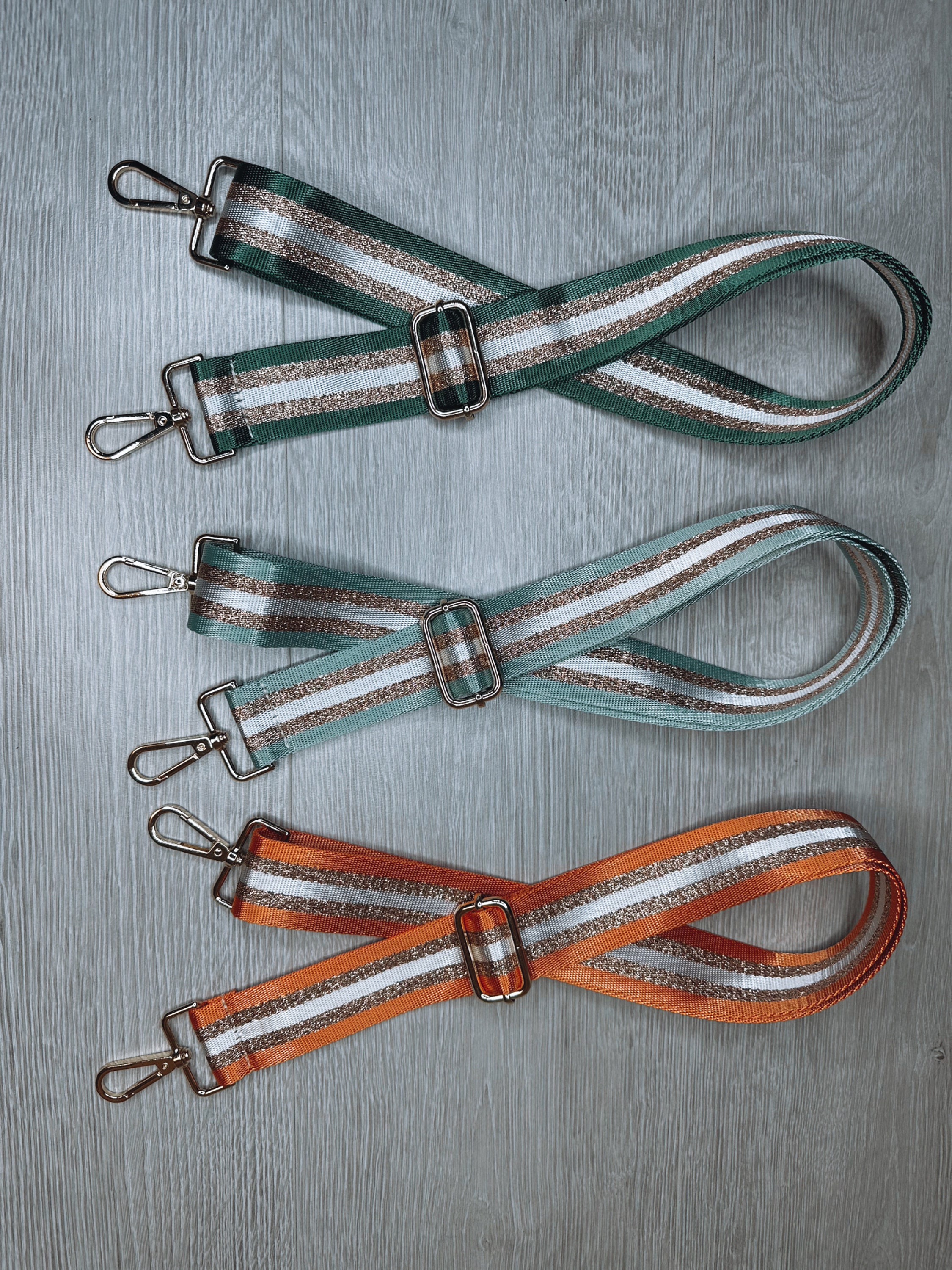 Glitter Striped Bag Straps Crossbody Strap Changeable Bag Strap Detachable Gold Hardware Fashion