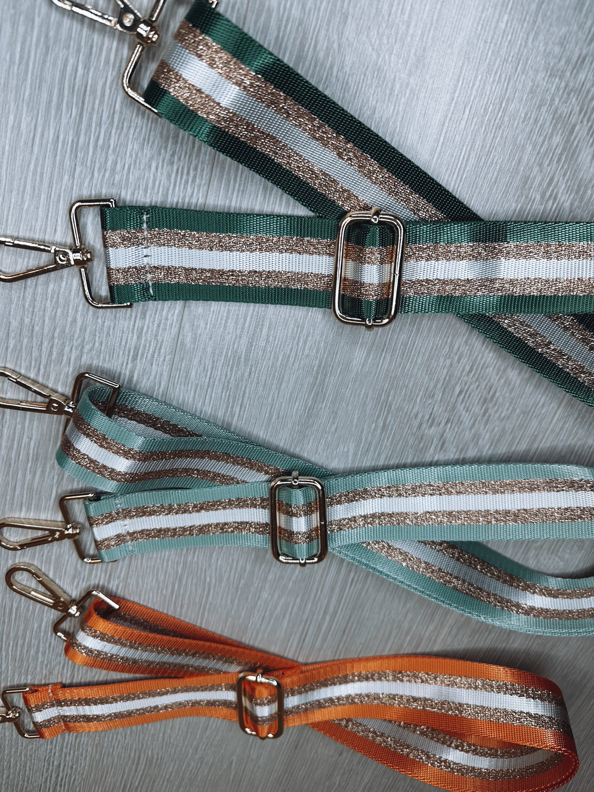 Glitter Striped Bag Straps Crossbody Strap Changeable Bag Strap Detachable Gold Hardware Fashion