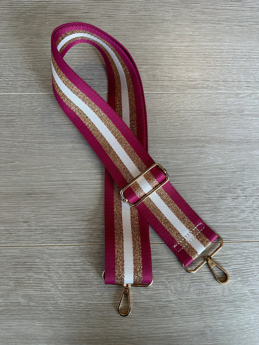 Pink Glitter Striped Bag Straps Crossbody Strap Changeable Etsy