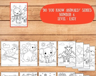 Printable Animal Coloring Page For Kids, Number:6,  Educational coloring activities, Toddlers, Preschool, Kindergarten, Printable, Digital