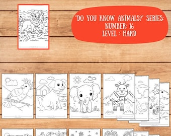 Printable Animal Coloring Page For Kids, Number:16,  Educational coloring activities, Toddlers, Preschool, Kindergarten, Printable, Digital