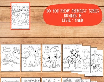 Printable Animal Coloring Page For Kids, Number:18,  Educational coloring activities, Toddlers, Preschool, Kindergarten, Printable, Digital
