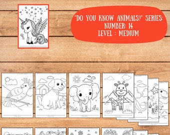 Printable Animal Coloring Page For Kids, Number:14,  Educational coloring activities, Toddlers, Preschool, Kindergarten, Printable, Digital