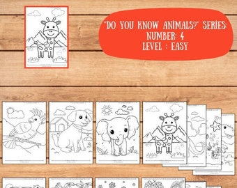 Printable Animal Coloring Page For Kids, Number:4,  Educational coloring activities, Toddlers, Preschool, Kindergarten, Printable, Digital