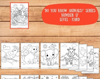 Printable Animal Coloring Page For Kids, Number:17,  Educational coloring activities, Toddlers, Preschool, Kindergarten, Printable, Digital