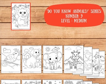 Printable Animal Coloring Page For Kids, Number:9,  Educational coloring activities, Toddlers, Preschool, Kindergarten, Printable, Digital
