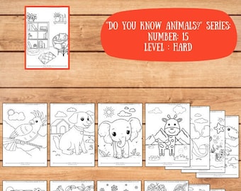 Printable Animal Coloring Page For Kids, Number:15,  Educational coloring activities, Toddlers, Preschool, Kindergarten, Printable, Digital