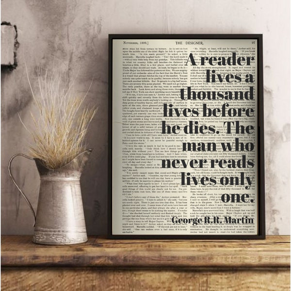 George R.R. Martin Quote Print, Book Lover gift, Digital Print, Book Quote Print, Printable Wall Art