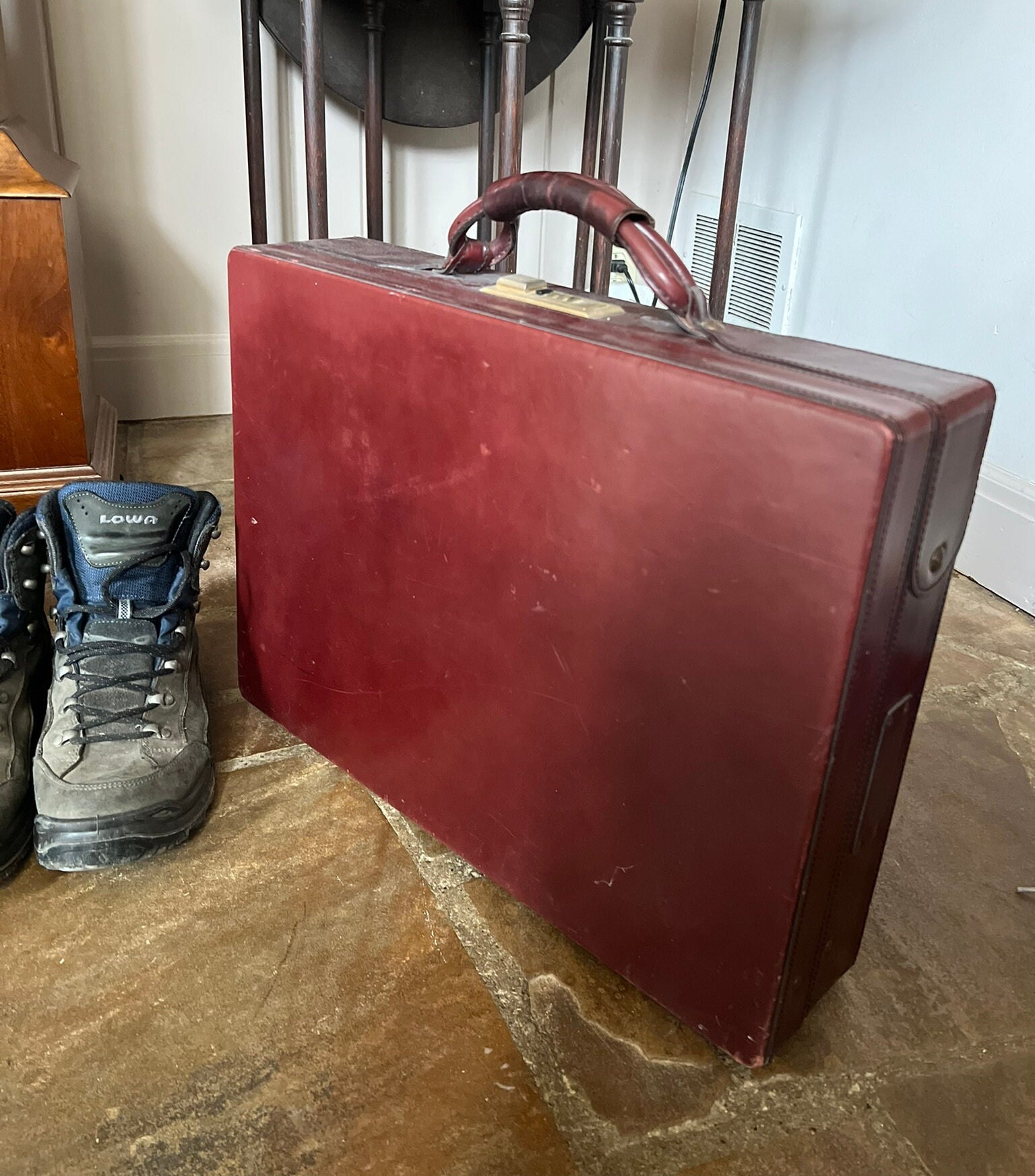 Vintage Hartmann Belting Leather Lock Briefcase Hard Attaché Case