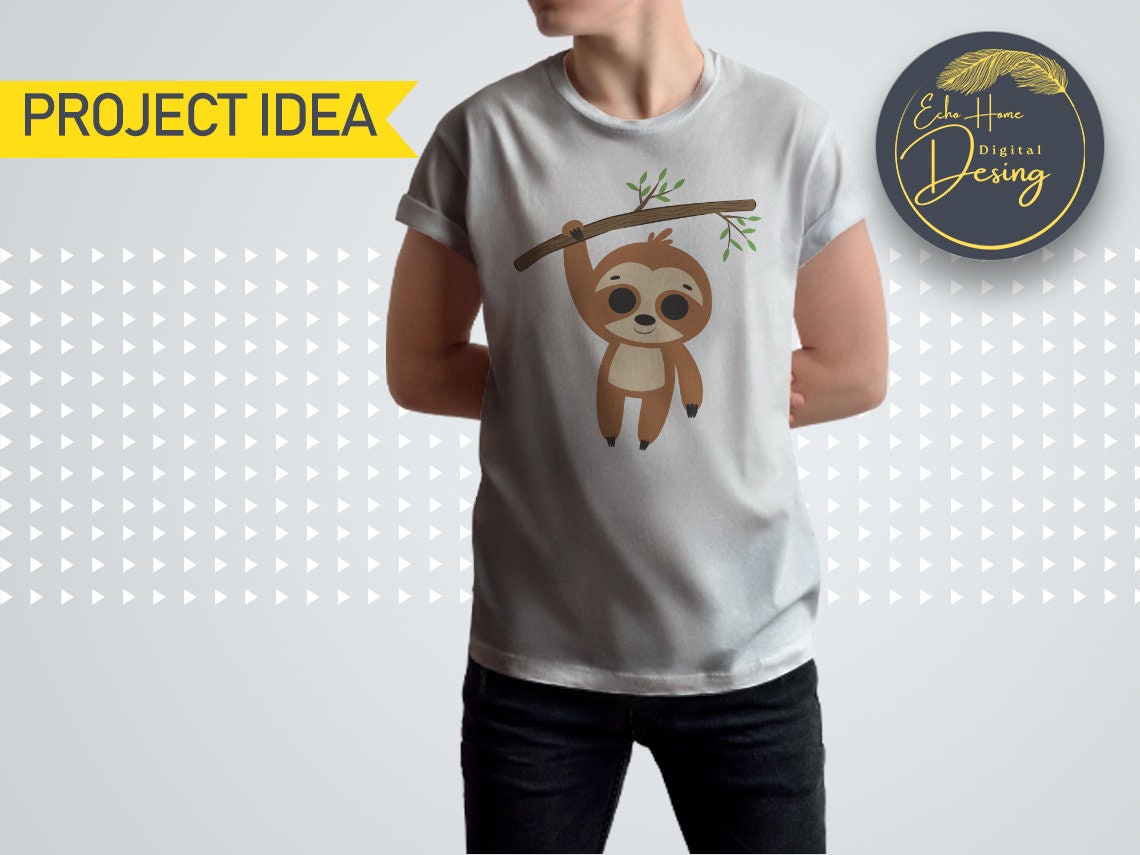 Cute Sloth SVG Layered Cut File Kawaii Baby Sloth Cutting File - Etsy