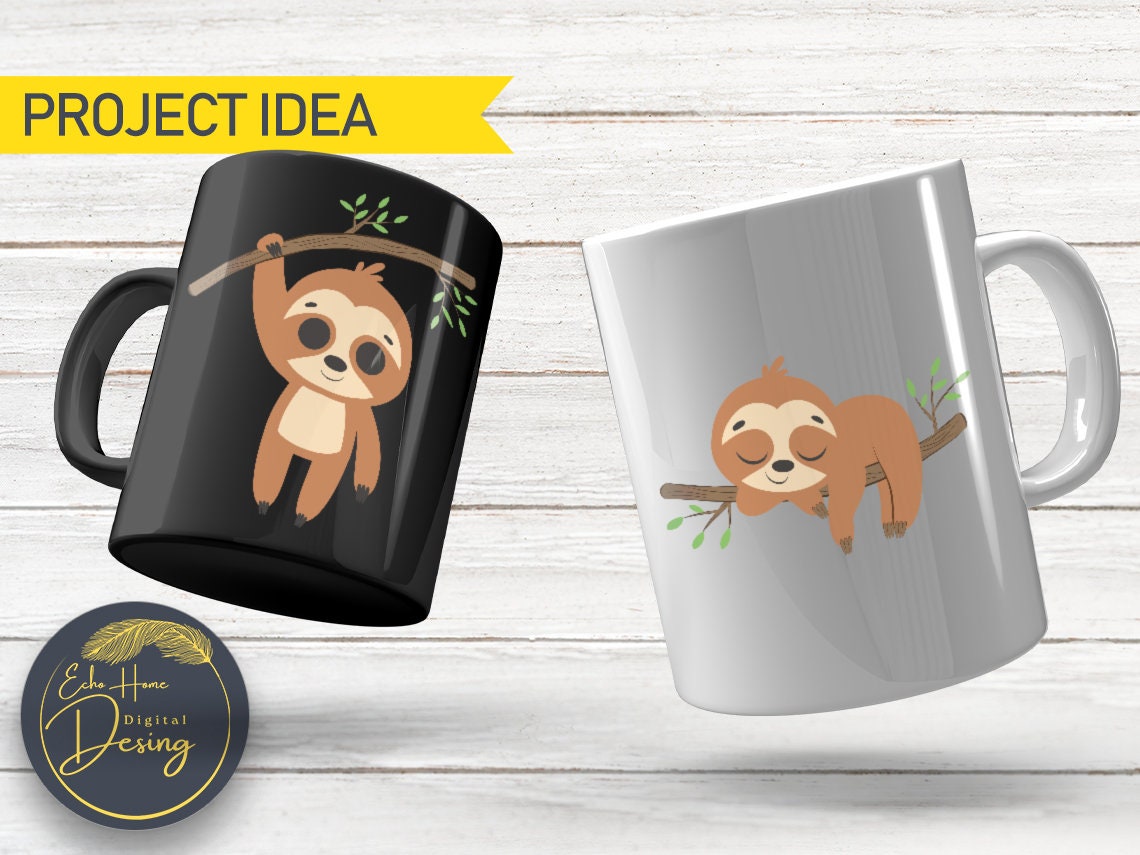 Cute Sloth SVG Layered Cut File Kawaii Baby Sloth Cutting File - Etsy ...