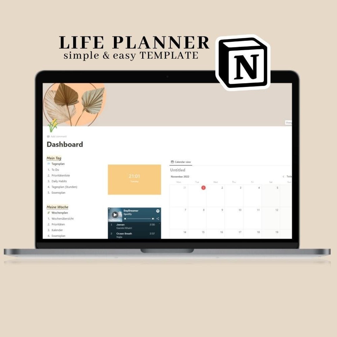 Notion Life Planner Template All in one Plan, Finance meals nutrition ...