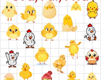 Baby Chicken SVG Bundle | Chick Vector Art (svg, png, pdf)