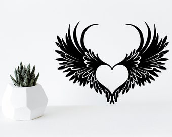 Angel Wings Heart SVG, Vector Files Bundle (Digital Download)
