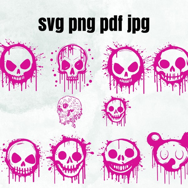 dripping skull Svg, dripping skull ,Svg dripping skull Svg,dripping skull Svg, Cricut Svg Files, Pickup dripping skull  Svg,