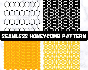 Honeycomb Pattern SVG Bundle, Bee Hexagon ClipArt (Digital Download)