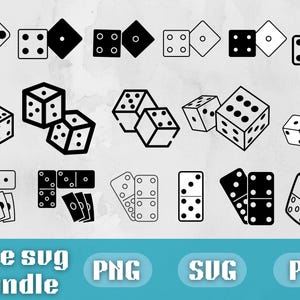 Dice svg bundle, Dice PNG Bundle, Dice Clipart, Two Dice, Casino, SVG Gambling, SVG Cutting Files for Cricut