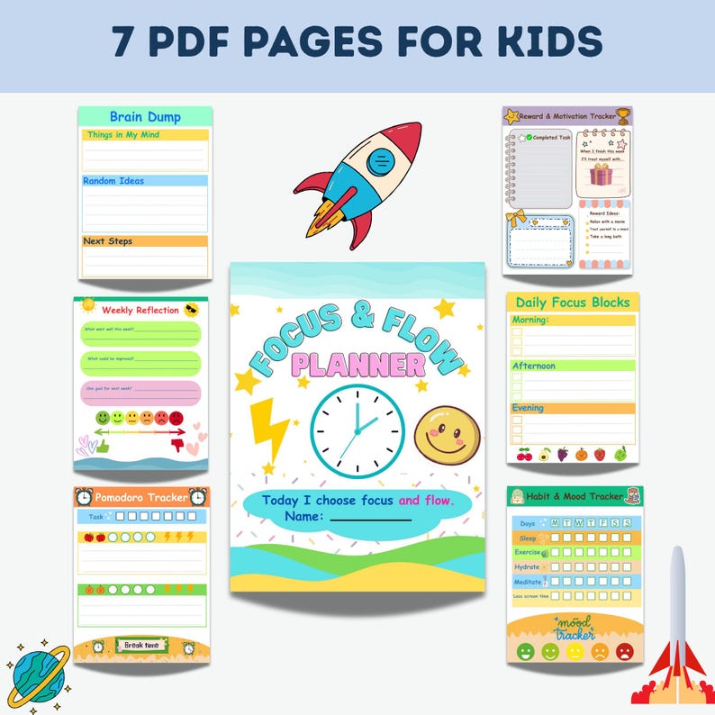 ADHD Planner for Kids | Focus & Flow, Executive Function (digital ...