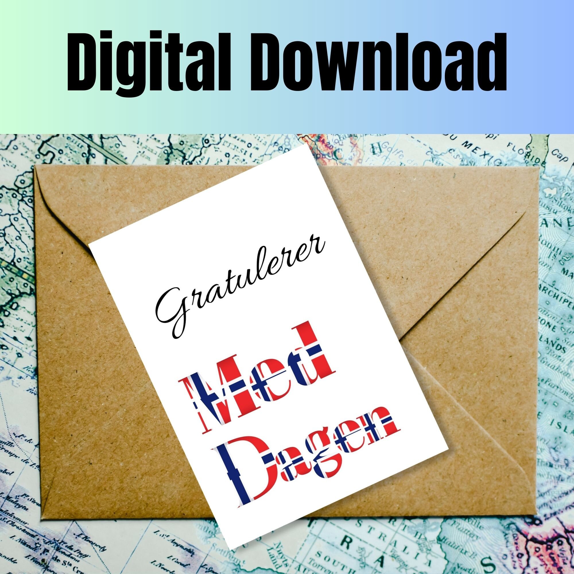 Norwegian Flag Birthday Card, Birthday Card for Norwegian Friend