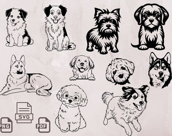 Dog Portrait SVG Bundle, Individualized Pet Vector Art (Digital Download)
