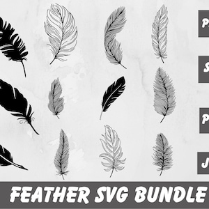 Feather SVG Bundle, birds feathers SVG, boho feather SVG, feathers silhouette, feather svg, digital download,