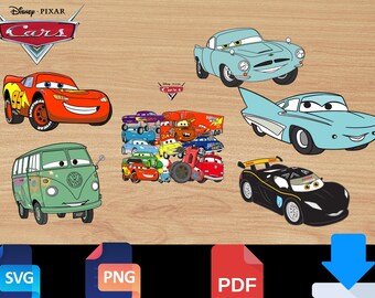 Disney Cars Bundle, Racing Car SVG PNG PDF