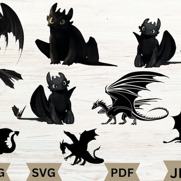 Toothless dragon svg bundle, Toothless SVG, train your dragon SVG, Dragon Toothless SVG, cut files for cricut, digital download