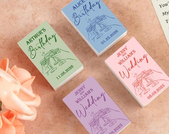 Personalized Birthday Match Boxes, Romantic Custom Matchbox Design Custom Matchbox Custom Illustration Custom Gifts Party Gifts