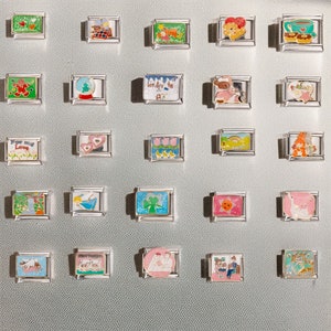 9MM Italian Bracelet Cartoon Charms, Cute Charm Links, Stainless Steel Italian Charms, Adjustable Bracelet Gift, Valentines Gift for her