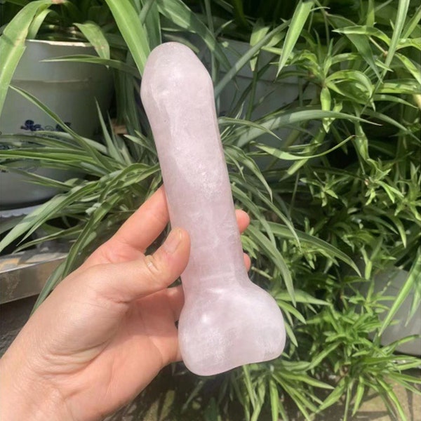 18cm Large Long Wand Massage Dildo, Wand Hand Made Rose Quartz Crystal Wand Gemstone for Smooth Polished, Gift for Family